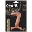 balon foliowy cyfra 7 stojaca rozowe zloto godan 29 dgt