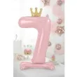 balon foliowy cyfra 7 stojaca rozowy partydeco 33 dgt
