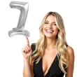 balon foliowy cyfra 7 stojaca srebrny godan 15 dgt