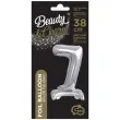 balon foliowy cyfra 7 stojaca srebrny godan 15 dgt