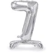 balon foliowy cyfra 7 stojaca srebrny partydeco 27 dgt
