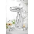 balon foliowy cyfra 7 stojaca srebrny partydeco 27 dgt