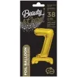 balon foliowy cyfra 7 stojaca zloty godan 15 dgt