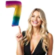 balon foliowy cyfra 7 teczowy funny fashion 40 dgt