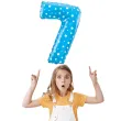 balon foliowy cyfra 7 w gwiazdki niebieski jix 18 dgt