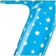 balon foliowy cyfra 7 w gwiazdki niebieski jix 18 dgt
