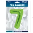 balon foliowy cyfra 7 zielone jabluszko partypal 39 dgt