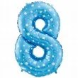 balon foliowy cyfra 8 biale gwiazdki niebieski godan 26 dgt