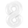 balon foliowy cyfra 8 bialy jix 40 dgt