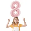 balon foliowy cyfra 8 dekoracja na urodziny rozowy matowy 34 dgt