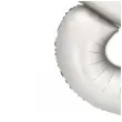 balon foliowy cyfra 8 dekoracja na urodziny srebrny matowy 34 dgt