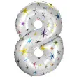balon foliowy cyfra 8 gwiazdki perlowy oem 40 dgt