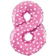 balon foliowy cyfra 8 serduszka rozowy jix 18 dgt
