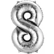 balon foliowy cyfra 8 srebrny amscan 34 dgt