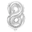 balon foliowy cyfra 8 srebrny oem 16 dgt