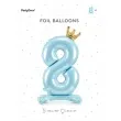 balon foliowy cyfra 8 stojaca blekitny partydeco 33 dgt