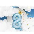 balon foliowy cyfra 8 stojaca blekitny partydeco 33 dgt