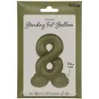 balon foliowy cyfra 8 stojaca oliwkowy folat 34 dgt