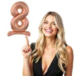 balon foliowy cyfra 8 stojaca rozowe zloto godan 29 dgt