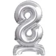 balon foliowy cyfra 8 stojaca srebrny godan 15 dgt