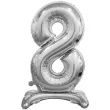 balon foliowy cyfra 8 stojaca srebrny godan 29 dgt