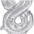 balon foliowy cyfra 8 stojaca srebrny partydeco 27 dgt