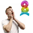 balon foliowy cyfra 8 stojaca teczowy godan 29 dgt