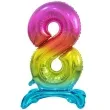 balon foliowy cyfra 8 stojaca teczowy godan 29 dgt