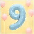 balon foliowy cyfra 9 blekitny partydeco 34 dgt
