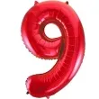 balon foliowy cyfra 9 czerwony unique 34 dgt