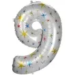 balon foliowy cyfra 9 gwiazdki oem 40 dgt
