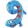 balon foliowy cyfra 9 jaszczurka niebieski oem 16 dgt