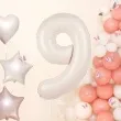 balon foliowy cyfra 9 kremowy 39 dgt