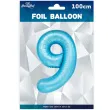 balon foliowy cyfra 9 niebieski partypal 39 dgt