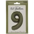 balon foliowy cyfra 9 oliwkowy folat 34 dgt