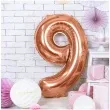 balon foliowy cyfra 9 rozowe zloto partydeco 34 dgt