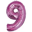 balon foliowy cyfra 9 rozowy godan 14 dgt