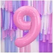 balon foliowy cyfra 9 rozowy jasny partydeco 34 dgt