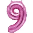 balon foliowy cyfra 9 rozowy partydeco 14 dgt