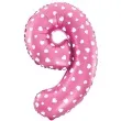 balon foliowy cyfra 9 serduszka rozowy jix 18 dgt