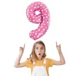 balon foliowy cyfra 9 serduszka rozowy jix 18 dgt