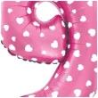 balon foliowy cyfra 9 serduszka rozowy jix 18 dgt