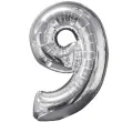 balon foliowy cyfra 9 srebrny amscan 26 dgt