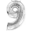 balon foliowy cyfra 9 srebrny flexmetal 34 dgt