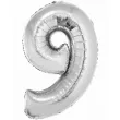 balon foliowy cyfra 9 srebrny godan 34 dgt