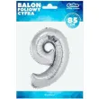 balon foliowy cyfra 9 srebrny godan 34 dgt