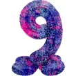balon foliowy cyfra 9 stojaca galaxy splash folat 28 dgt