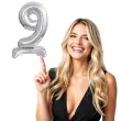 balon foliowy cyfra 9 stojaca srebrny godan 15 dgt