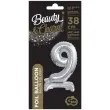 balon foliowy cyfra 9 stojaca srebrny godan 15 dgt