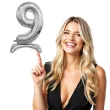 balon foliowy cyfra 9 stojaca srebrny godan 29 dgt